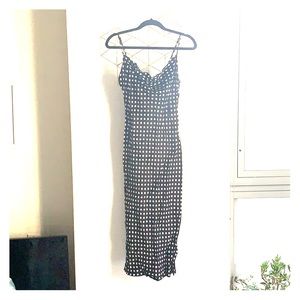Zara Black and White Polka Dot Slip Dress